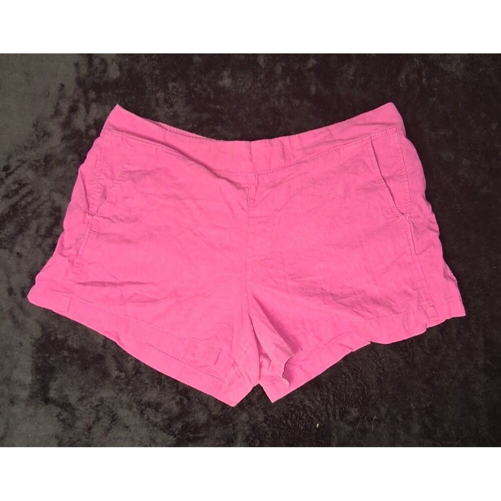 Gap Linen Blend Elastic Pull On Shorts XL Pink Coastal Beachy Lightweight Resort